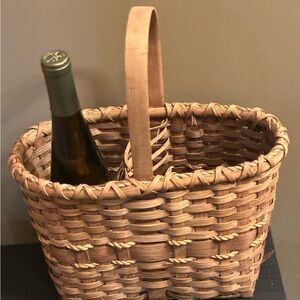 Rustic Woven Basket with Handle